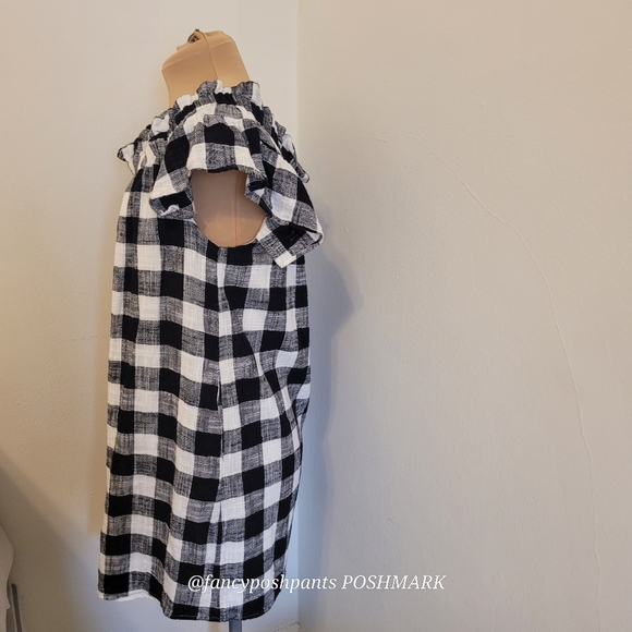 ANTHRO Corey Lynn Calter bloggers fav! off-shoulder gingham summer dress pockets - Picture 15 of 17